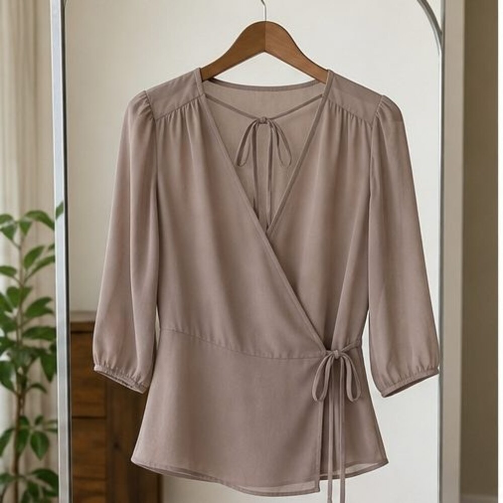 Taupe Smocked Top